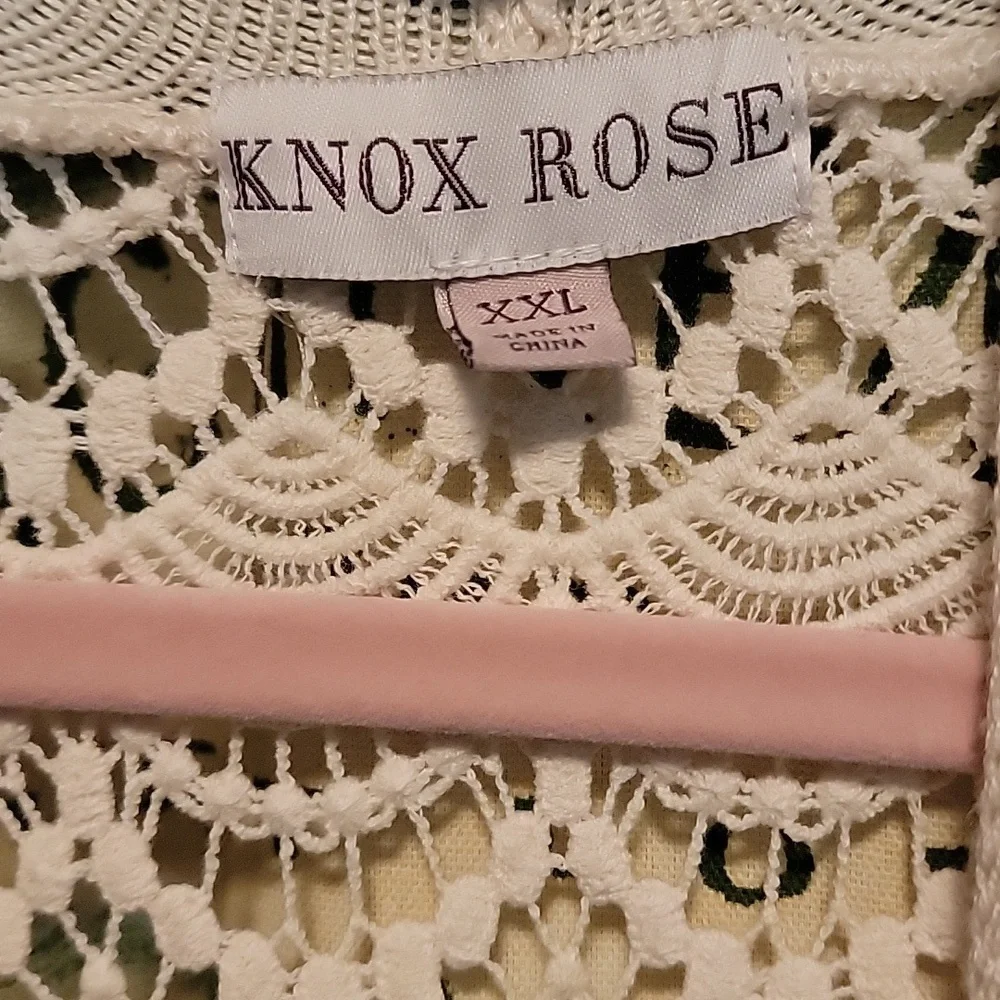Knox Rose Lace Open Front Cardigan Sweater Size XXL Cream - Picture 4 of 7